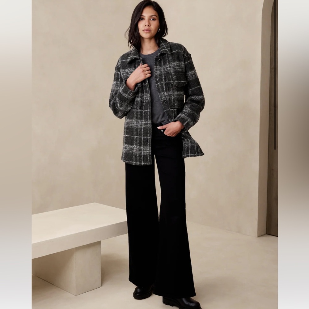 Plaid shacket banana republic